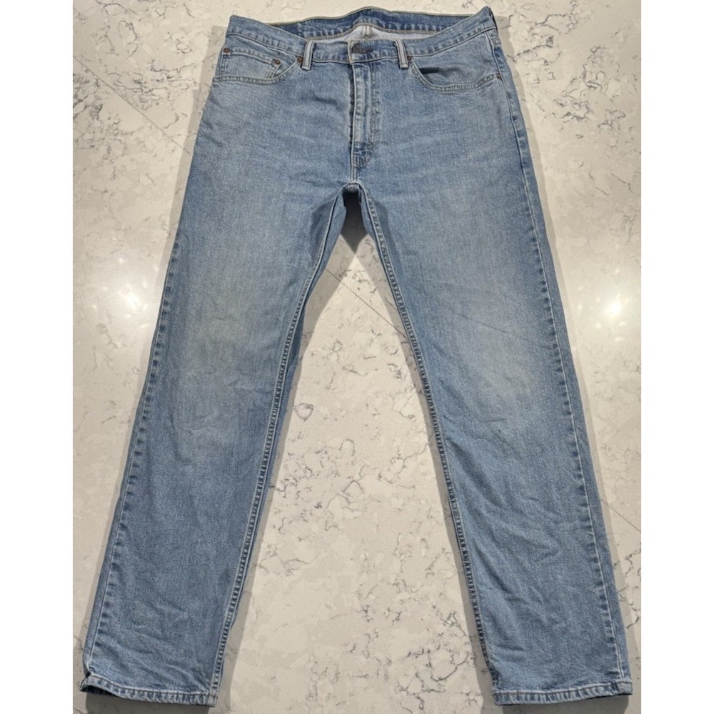 Levi's 505 Regular Fit Jeans Mens 34x32 Blue Light Wash Straight Leg Denim